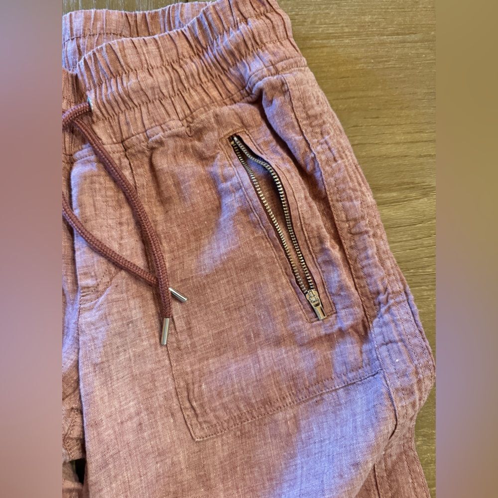 Athleta Pink Drawstring Linen Pants - Picture 6 of 8